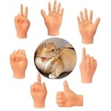 CIXVOEMK Tiny Hands,Cat Interactive Small Fingers,High Elasticity Hands for Cats,Mini Hands for Cats,Funny Toys. (High Elasticity-7PCS)