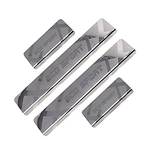 Image of GFX Car Door Sill Guard - Stainless Steel, Protects Painted Edges from Scuffs or Scratches Compatible with Eco Sports Set of 4Pcs (After-Market) Model - 2017 to 2018