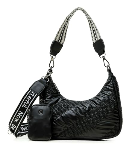 Desigual Womens Fabric Shoulder Bag, Black