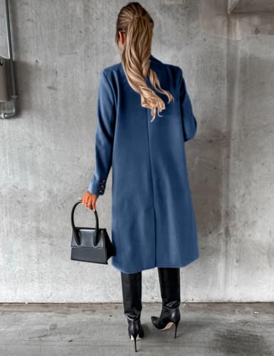 Image of IDEALSANXUN Womens Long Wool Coat Double Breasted Trench Coat Fall Winter Clothes