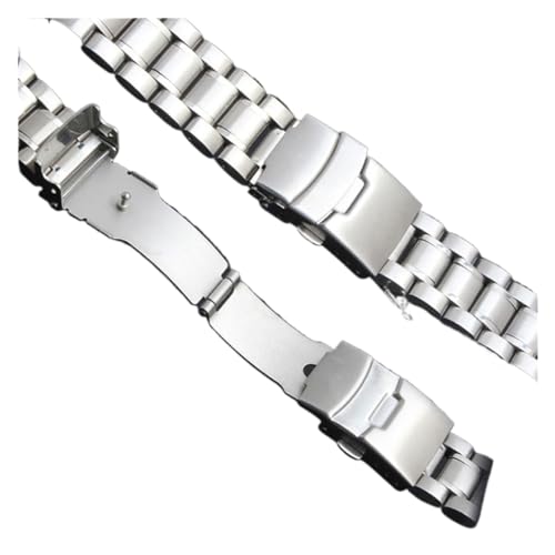 Bracelet de montre en acier inoxydable noir 18mm 20mm 22mm 24mm à interface incurvée