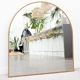 Gold Arched Mirror, 33" x 31" Inches - Gold Arch Wall Mirror - Perfect for Brass Mirror for Bathroom