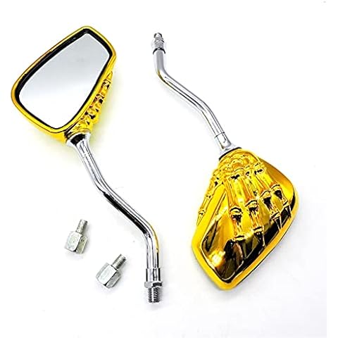 Motorcycle Mirrors Motorcycle Rearview Mirror Of Electric Vehicle Modified Mirror New Ghost Hand Ghost Claw Mirror Skeleton Hand Mirror (Color : Gold) Cover