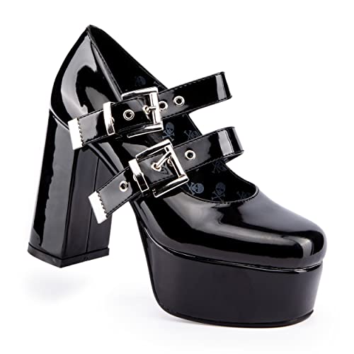 LAMODA My Collection, Zapato Corto Mujer, Patente Negra, 40 EU
