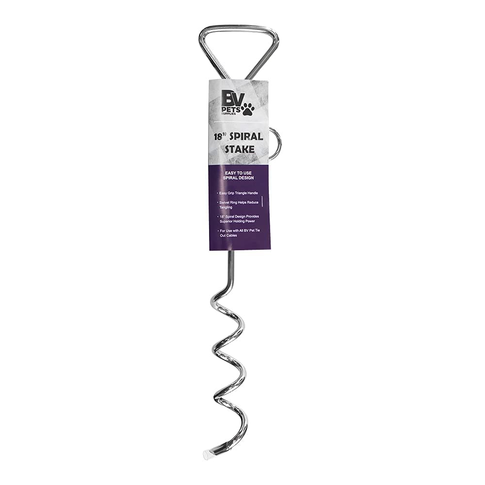 BV Pet BV - Estaca para Atar en Espiral para Perros Grandes o medianos, 45,72 cm