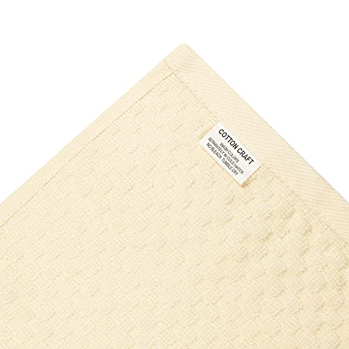 Torchon de cuisine en coton gaufré lot de 12 serviettes absorbantes couleur ivoire pour la maison