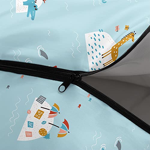 Bolsa de dormir para niños con estampado Animal Island, ligera, cálida, portátil, resistente al frío y al agua para camping y senderismo miniatura 5