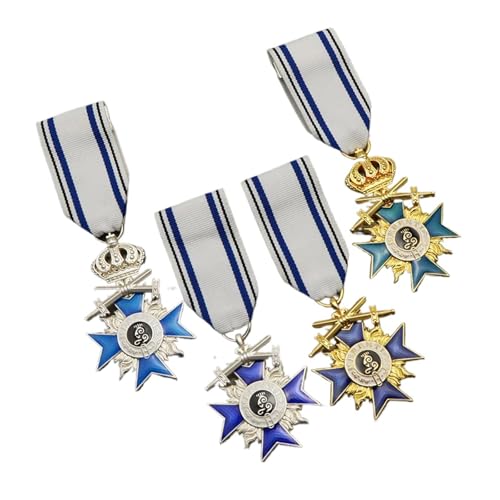 AYQEBNC German Prussian Bavarian Crown Cross Badge Metal Enamel Emblem Commemorative Medal Chest Badge Reproduction(Dark Khaki)