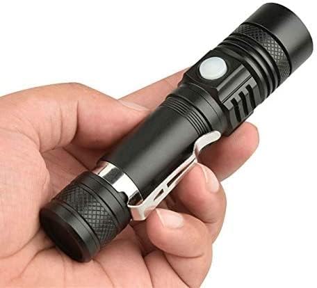 Super Bright Led Flashlight USB Led Torch T6/L2/V6 Power Tips Zoomable Bicycle Light Rechargeable Easy to Carry (Color : L2-8000 Lumens)