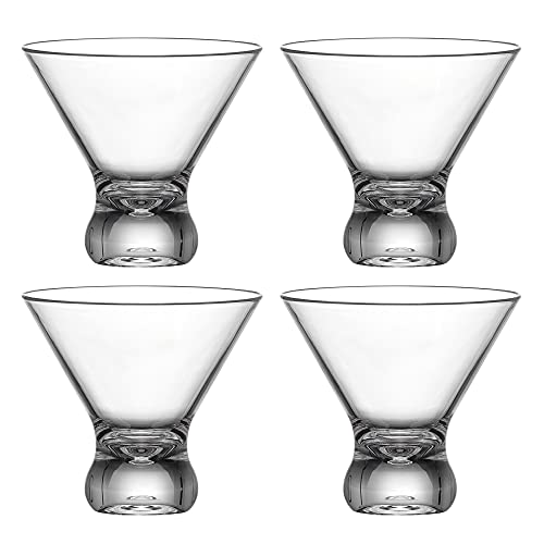Amazing Abby - Olivia - 10-Ounce Plastic Stemless Martini Glasses (Set Of 4), Reusable Cocktail Glasses, Bpa-Free, Shatter-Proof, Dishwasher-Safe, Perfect For Poolside, Outdoors, Camping, And More #TOP3