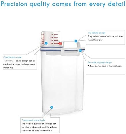 Miniatura 6 de Zerodis 2 recipientes de cereales, recipientes de almacenamiento herméticos de plástico con boquilla de vertido y taza medidora para harina de