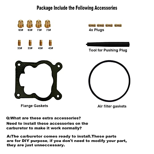 Thundermingo 4 Barrel Carburetor For 1901R Rochester Quadrajet 4Mv Chevy 1966-1973 Manual Divorced Choke 1901-Gg 4-Bbl, Replace Corvettes 1975-1979 750 Cfm Carb For Chevrolet Engines 327 350 427 454 #TOP5