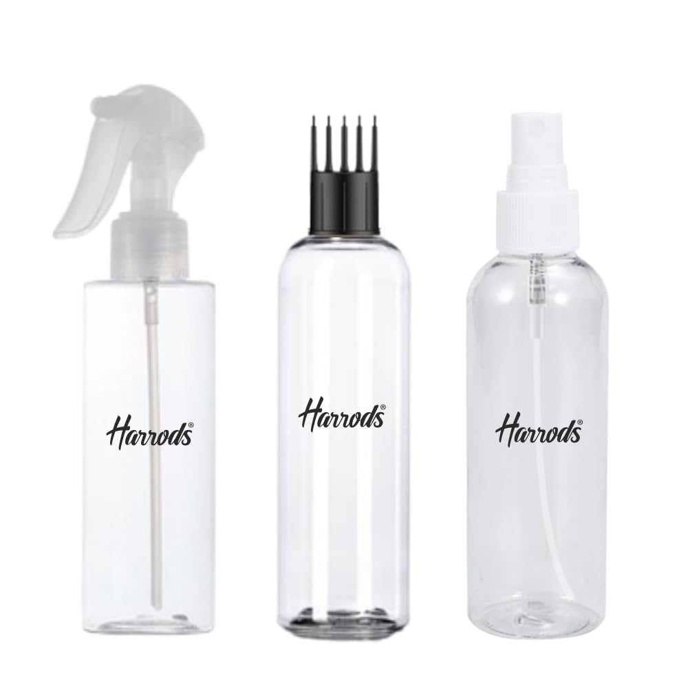 HARRODS Clear Refillable Spray & Applicator Bottle Set 200ml(Pack of 3)| Fine Mist and Trigger Spray & Oil Applicator Comb... - Review, Price and Buying Guide