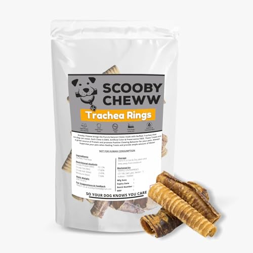Image of Dry Buffalo Trachea Rings Dog Treats | 10 Pieces (6 Inch) | 100% Natural & Rawhide-Free Dog Chews | Organic & Delicious Snack for Small, Medium & Large Dogs | 200GM Pack