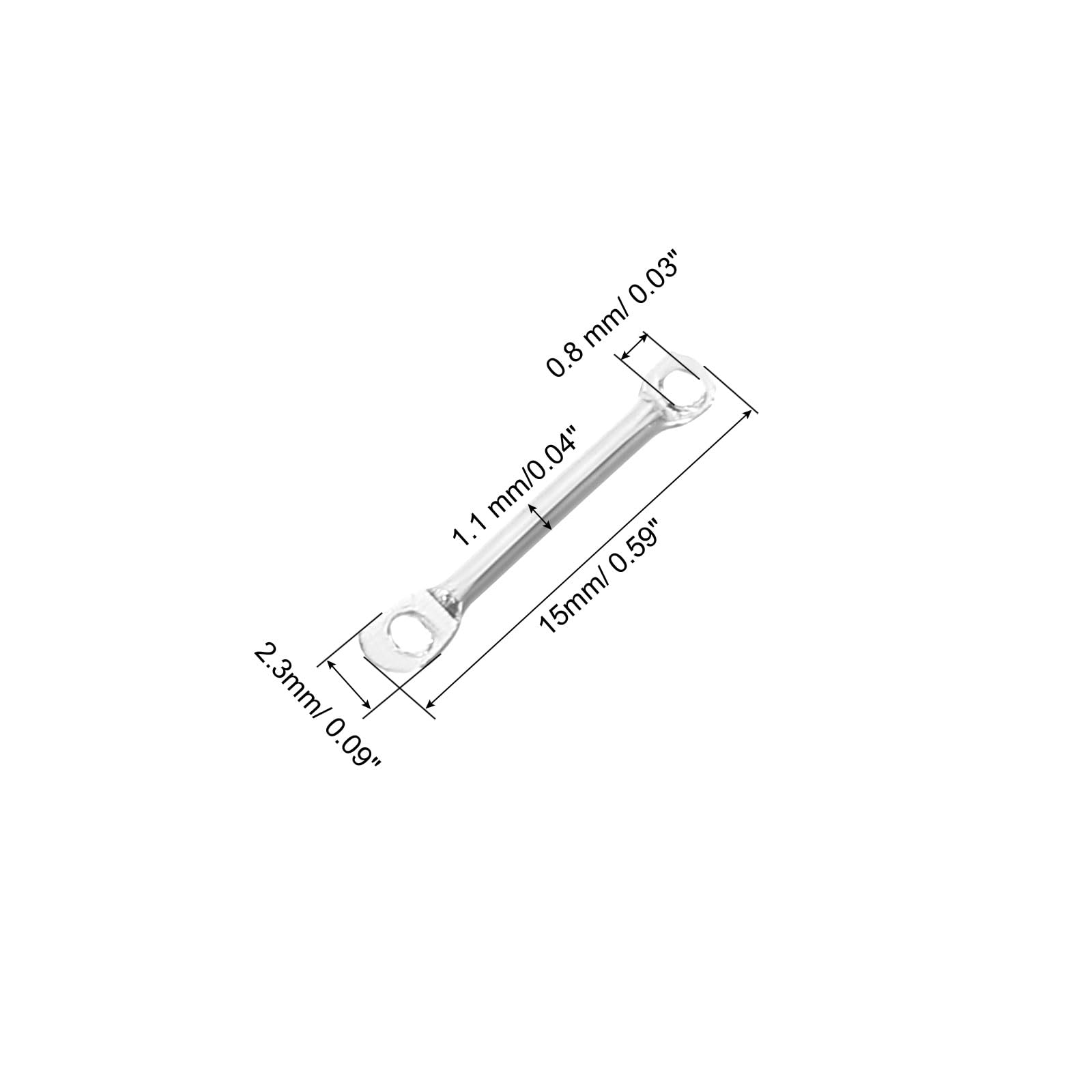 PATIKIL Bar Links for Jewelry Making 400 Pcs 15mm/0.59" Stick Strip Earring Connectors 2 Hole for Earring Necklace Bracelet DIY Silver - Image 2