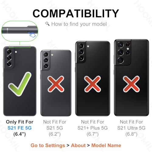 Image of HOOMIL Clear Case for Samsung Galaxy S21 FE, Anti-Yellowing - Purple