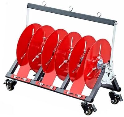 Heavy-Duty Wire Spool Rack on Wheels, Thickened Steel Pipe Cable Reel Holder, Portable Pay-Off Stand for Easy Mobility & Storage Solution