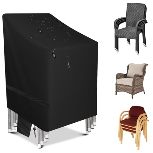 kelav Funda para Sillas Jardín 65 x 65 x 80/120cm, 420D Oxford Funda Protectora para Silla, Funda Protectora para Sillas de Jardín, Protección UV Impermeable Resistente al Invierno