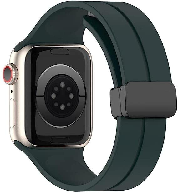 Image of Printme Silicone Sport Band Compatible with Apple Watch 38mm 40mm 41mm 42 mm 44 mm 45 mm 49 mm, Magnetic Clasp Adjustable Strap Compatible for iWatch Series SE Series 1-8
