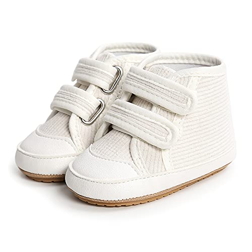 Hsdsbebe Baby Boys Girls Pu Leather Hard Bottom Walking Sneakers Toddler Rubber Sole First Walkers Infant Cartoon Slippers Crib Shoes(M2017 White,2) #TOP5