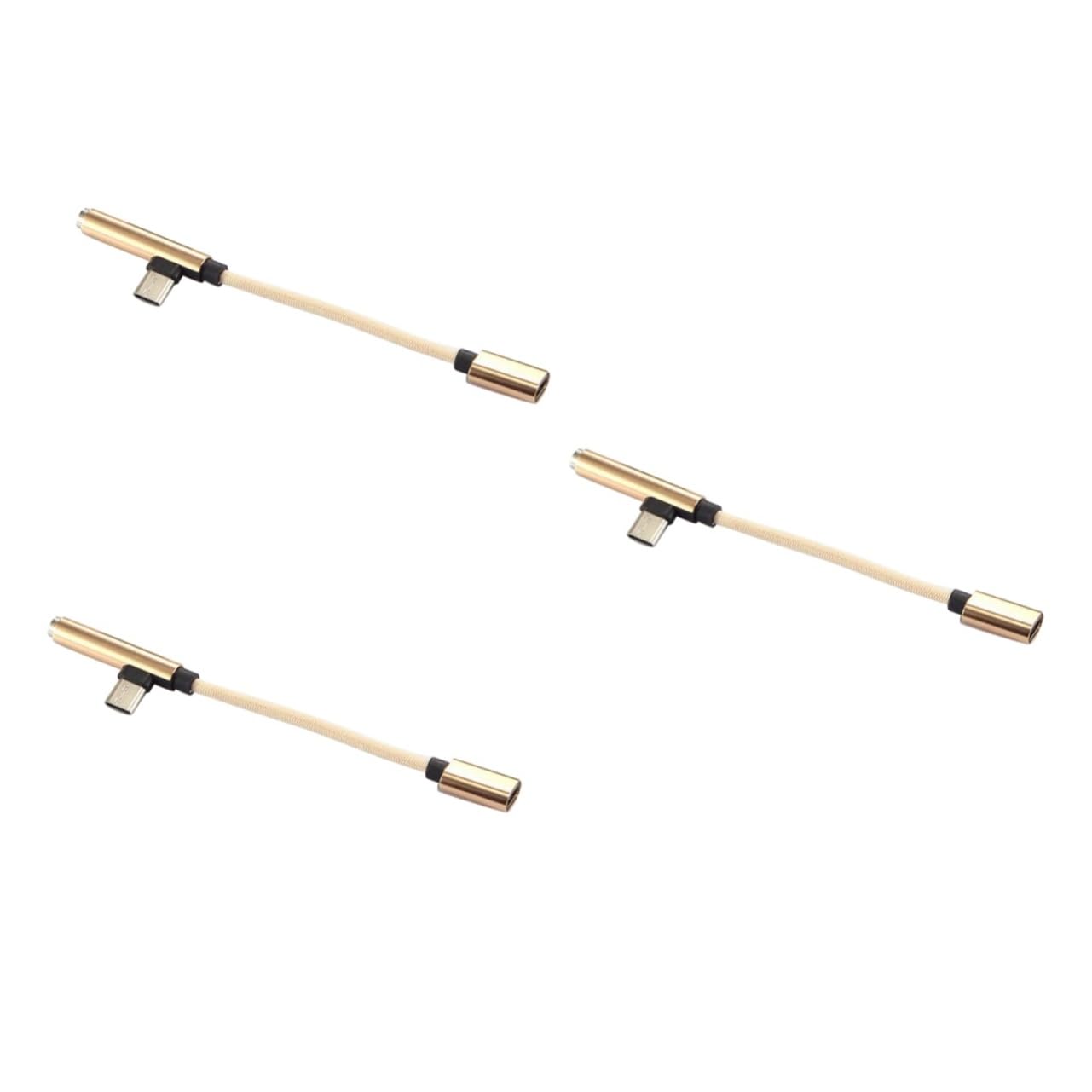 DOITOOL 3stücke Type-c Zu Kopfhörer Adapter Beige USB-c Audiokabel Für Smartphones Klinkenanschluss Und Robust Für Musik Und Anrufe