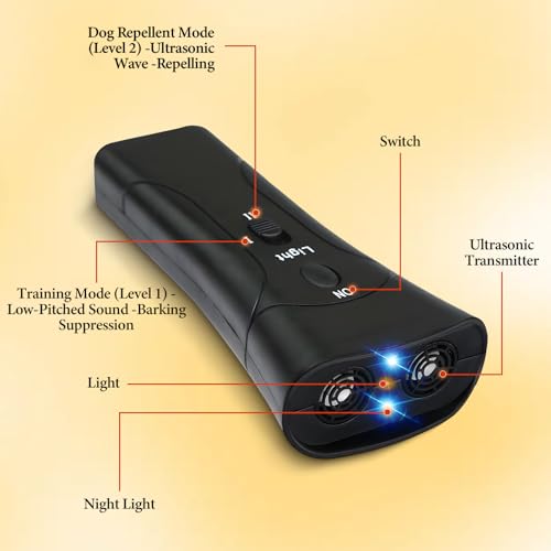 Anti Barking Device, 2025 New Ultrasonic Pet Trainer, Ultrasonic Dog Bark Deterrent & Trainer - Stop Excessive Barking, Pet Training Tool with Light for All Dogs - Image 4