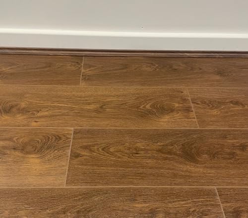 A2Z FLOORS Effect Laminate Flooring Planks – 4V Groove– Ideal for Kitchen, Bathroom, Living Room - 7mm – 1215mm x 198mm – 2.16m2 per Pack (WALNUT)