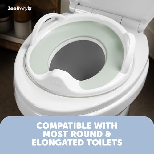 Jool Baby Potty Training Seat for Boys and Girls with Handles, Fits Round & Oval Toilets, Non-Slip with Splash Guard, Includes Free Storage Hook (Sage) — view 4