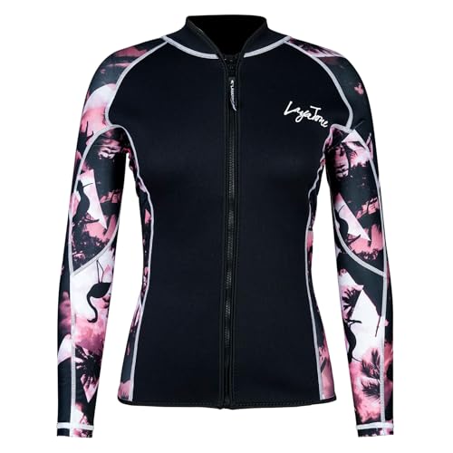 LayaTone Neoprenanzug Tauchanzug Jacke Damen Herren 3mm Neoprenjacke Wassersport Badeanzug Damen Herren Wetsuit Top Rash Guard Surfanzug