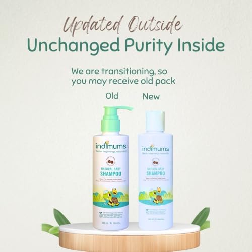 Image of Indimums Reetha-Shikakai Natural Baby Shampoo - Promotes Healthy Scalp & Hair, Gentle, Tear-free, Easy-to-Wash & Moisturising, 0 months+ (3X 200 ML) 600 ML