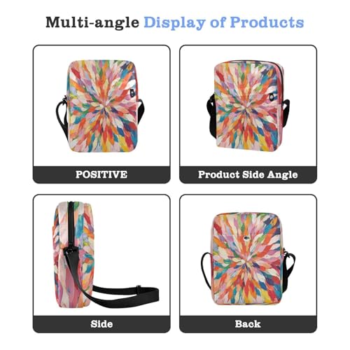 messenger bag crossbody Crossbody Bags For Women women's crossbody handbags Adjustable Strap for Shopping Shopping- Radiant Explosion Of Color Artwork4