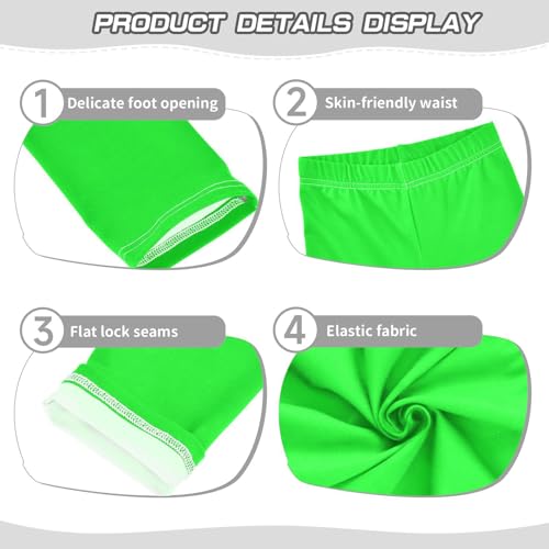 Bright Green Solid Color Girls Leggings Dance Pants Tights Trousers Casual Yoga Pants Cute Kids Clothes, 4T3
