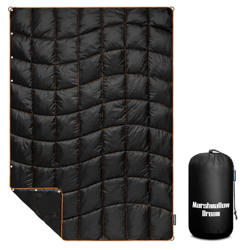 marshmallow dream Camping Blanket, Packable Puffy Blanket Down Alternative Blanket Lightweight Windproof Water Resistant for Outdoors,Hiking, Backpacking,Beach,Car,Picnic,Stadium 39x55in