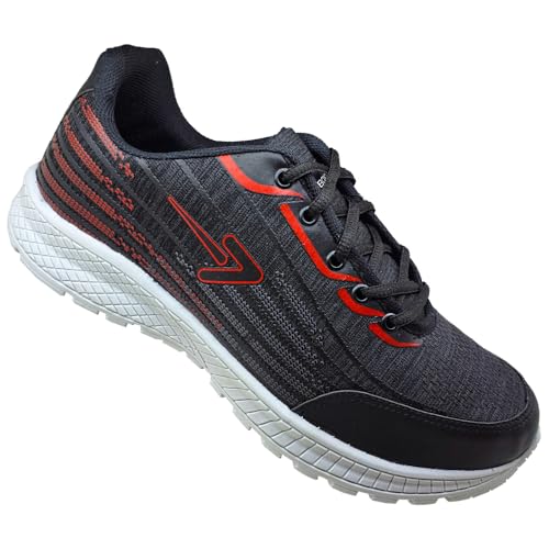 Tênis Masculino 44 45 46 47 48 49 Preto Numeração Especial (Preto/Vermelho, BR, Adulto, Numérico, 47