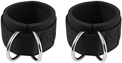 Vishusju Ankle Straps Double D-Ring for Cable Machines Neoprene Padded Cuff Fitness Glute Leg Exercise Gym Workouts