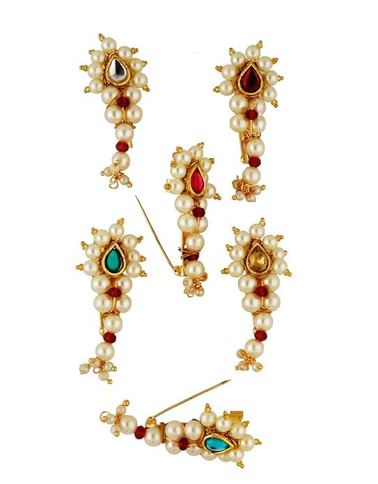Traditional Nath Styled Combo Saree Pin Set For Women (Pack of 6)