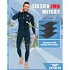 Seaskin Wetsuits for Mens Womens 2mm Front Zip Full Body Diving Suits