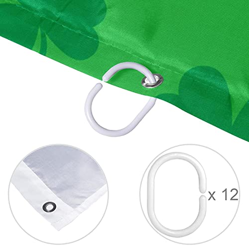 Rideau de douche vert 183x183 cm lavable avec 12 crochets inclus - 5