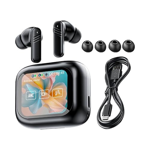 Wireless Earphones - Cordless Earbuds with Color Screen Touch Control, 5.3 Headphones with ENC Noise Cancelling Mic, 40H Playtime, IP7 Waterproof In-ear Earphones for Sports, and Music