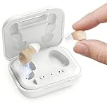 Hearing Aids for Seniors Rechargeable, Comfortable and Invisible IN-THE-EAR Hearing Aids with Noise Cancelling,Clear Sound, Standby 80H, One-Button Operation, Comfortable Fit for Elderly & Hearing Loss