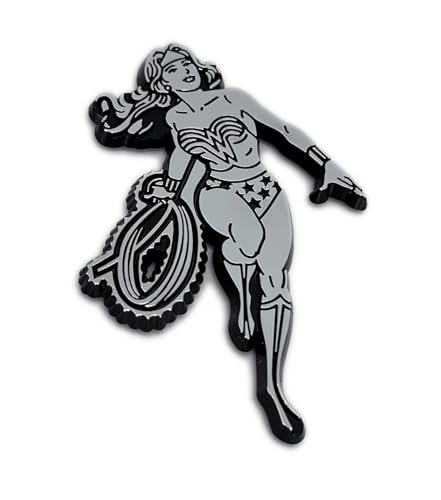 Image of Elektroplate Offcially Licensed DC Comics Wonder Woman Vintage OEM Chrome Emblem for Cars, Trucks, and All Auto | Universal Fit at 3.25 inch x 2.25 inch | Weatherproof