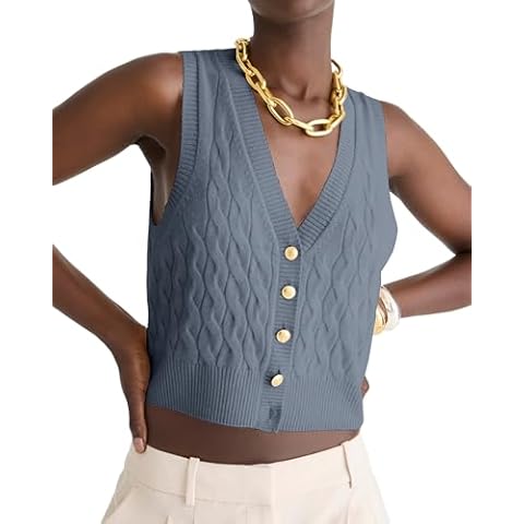 Locachy Women's V Neck Sweater Vest Cover