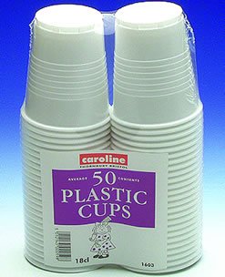White Plastic Cups (Pack of 50)