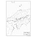 中国・四国地方の白地図 特大ポスター A1 全体 594mm×841mm 2枚セット 白地図専門店