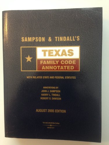 Texas Family Code Annotated (Texas Family Code ... 0314953523 Book Cover