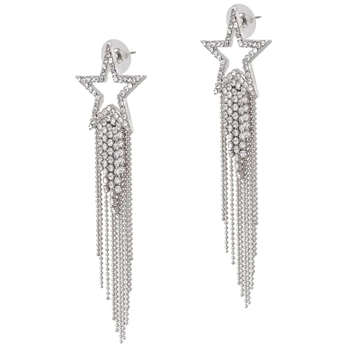 DEARMAMY 1 Par De Pendientes De Borla De Diamantes De Imitación Para Niña Pendientes De Aleación Pendientes De Aro De Oro Grueso Pendientes De Aro Dorados Para Mujer