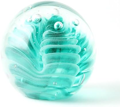 4 Inch Art Glass Obsidian Teal Glow in The Dark