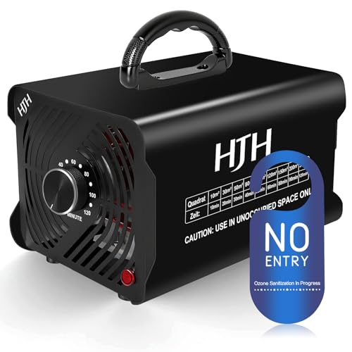 Ozongenerator 30000mg/H,Ozonisator Industrieller O3 Ozon Luftreiniger mit 120 Min Timer,300㎡ Ozongerät Luftreiniger,Ozongerät, für Auto, Wohnung, Haustiergerüche (Schwarz)