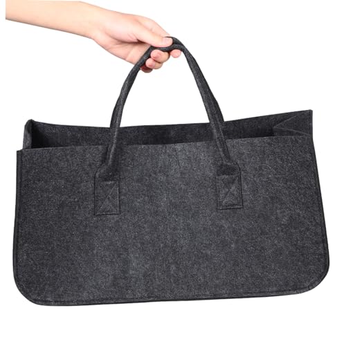 2pcs Large Capacity Felt Tote Bag Reusable Foldable Handbag with Handles for Shopping Daily Use and Versatile Storage Deep3