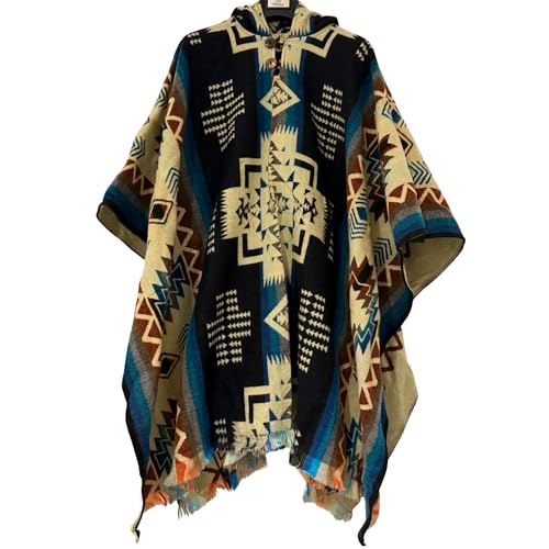 Gamboa Premium Alpaga Laine Poncho Homme Mexicain Polaire Manteux Automne Hiver
